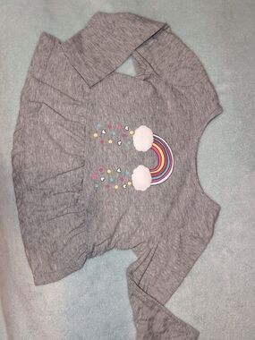 Grey Baby/Toddler Rainbow Peplum Top 🌧️🌈